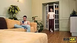 Wow, check out this russian teen 18+ mistress rimming and blowing in the workspace!