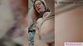 Oh, Look At This Petite 18+ Ginger With Glasses Teasing Us With Her Small Tits!