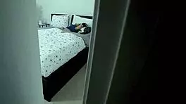 Jade nile sucks stepbrother's big cock unknowingly