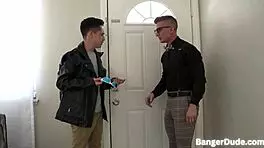 Teen Myra Moans gets pussy pounded hard by Oliver Faze. Juan Loco joins on the sofa.