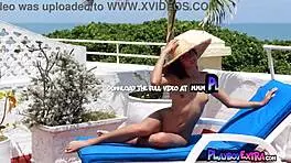 Sexy Latina Teen Katherinne Sofia Sunbathes And Strips To Cool Her Hot Body.