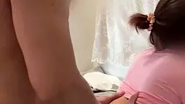 Intimate Moment with Petite Asian on Kitchen Table