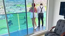 Cheating Wife Fucks Lover While Boyfriend Watches in Dorm!