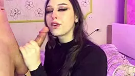 Posing with cum on face like a slut