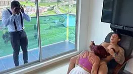 Cheating Wife Fucks Lover While Boyfriend Watches in Dorm!