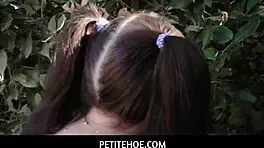 petite teen participates in modeling session with rough poses