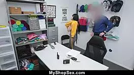 Judy jolie gets caught shoplifting and now she has to obey the guards demands - myshopsex, riding and blowing in domination
