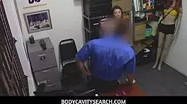 Teen shoplifter ava eden gets punished with facial in garage