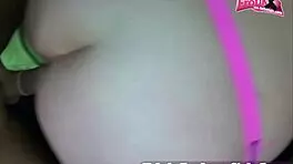 German BBW teen enjoys private threesome with party boys.