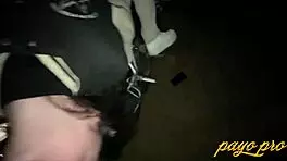 that shy teen licks and sucks huge cock outdoors, swallowing cum