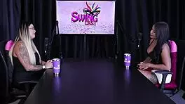 submissive tattoo girl in group sex