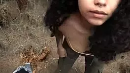 Is your girlfriend cheating with big black cock in woods?