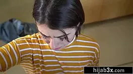 I watch this sexy middle-eastern teen 18+ suck cock for the first time