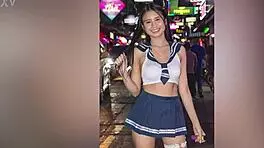 sexy asian gogo stripper rips clothes and gets fingered on stage