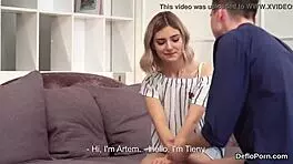 lovely sweetie stretches her tight snatch, gettin deflorated for first time.