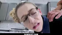 bratty stepdaughter punished by stepdaddy for cheating