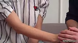 lovely sweetie stretches her tight snatch, gettin deflorated for first time.