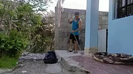 Damn! Ugly old man pounds busty big-ass beauty with huge nipples in outdoor action!