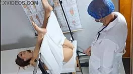 Teen in hospital uniform gets a massage that turns into fingering and fucking.