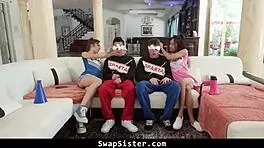 Pervy Stepbrothers Prank Girls With Blowjobs And Riding