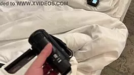 Petite blonde flashes pussy in porn casting