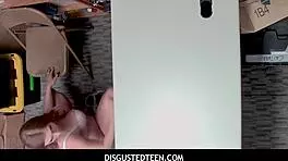 disgustedteen 18+ skylar snow hiding stolen goods in her pants