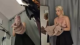 Hidden Camera Spies Girl Without Panties in Fitting Room
