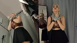 Hidden Camera Spies Girl Without Panties in Fitting Room