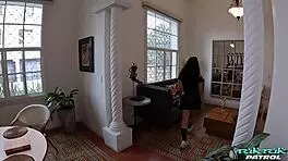 Petite Colombian teen handles huge foreign cock hard