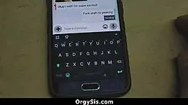 Pervert stepbrother tricks stepsis into blindfolded sex games. Orgy unfolds with wild doggystyle.