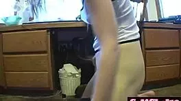 Cock Tugging Teen Rides Sybian, Teasing And Undressing