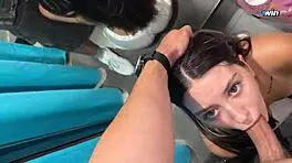 Risky sex hard facefuck 24yo beauty in mass market fitting room - eye rolling oral creampie