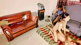 feeling the deepthroat and facial in this quickie threesome with pretty petite amateurs