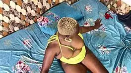 thick ebony babe in rope bondage looks so sexy up close