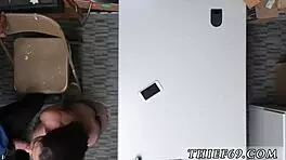 Police girl proves items on suspect in office hardcore