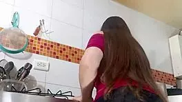 Latina aunt's wild cameltoe fantasy unfolds