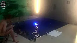 hey, join us for a wild threesome with friends at the motel pool