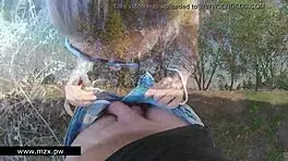 public sex with lots of cum on blonde ass