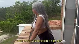 colombian milf fucks young neighbor in husbands bed making him cuckold