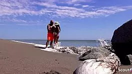 Real Mature Couple Risky Outdoor Sex At Public Beach In Mexico