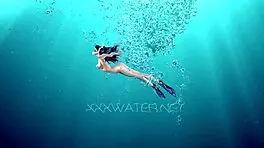 Irina Russaka Bathes Underwater In Pool, Showing Small Tits.