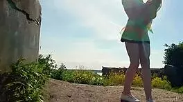 Spunky Teen Model Gets Naked Outdoors