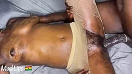 Yo, slim black lactating 18+ milf gets pounded by huge black cock! 🔥