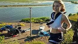 Spunky Teen Model Gets Naked Outdoors