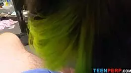 Oh no, the teen perp gets blackmailed in the garage with a monster cock! 😱