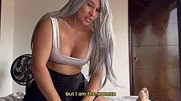 colombian milf fucks young neighbor in husbands bed making him cuckold