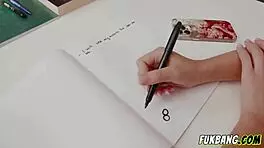 Student and teacher have an anal lesson at home, with deepthroat and assfucking involved