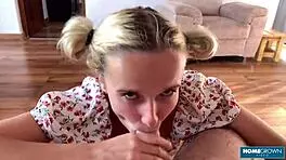 blondie worships mark pirson's MASSIVE DICK with blowjob and riding