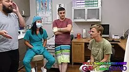 Frank's football physical turns anal. Dr. Canada examines deeply with fingers and assfucking.