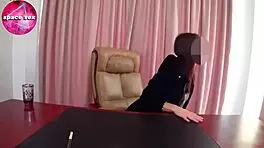 Babe Rips Clothes and Plays Pussy on Business Trip